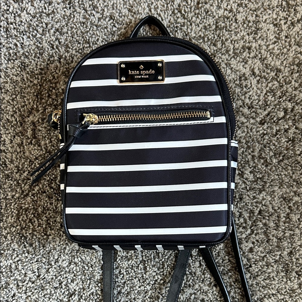 Kate Spade Navy and White Striped Backpack